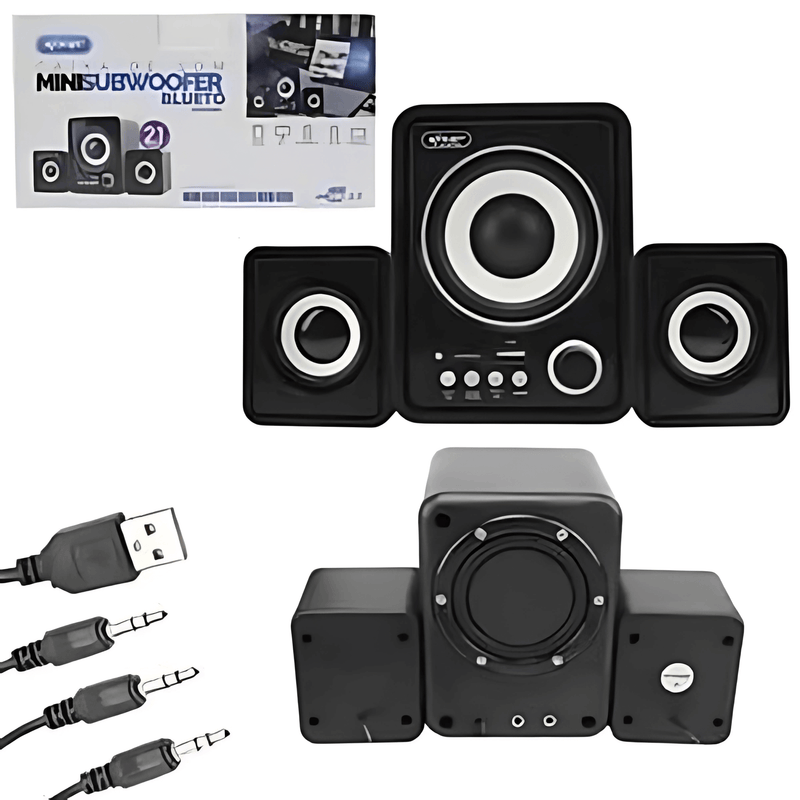 Caixa De Som Subwoofer 2.1 Bluetooth - Market 24