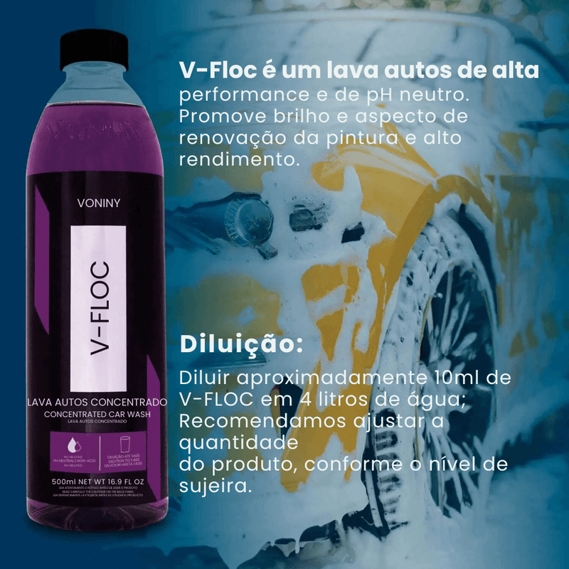 Shampoo Concentrado Automotivo Neutro V-floc 500ml - Na Market 24